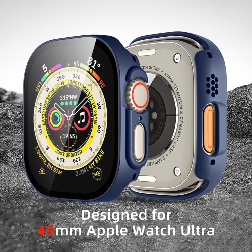 3 Pack Waterproof Screen Protector Compatible with Apple Watch Case 49mm Ultra, All-Around Anti-Fog Hard PC