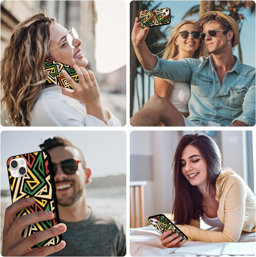 Designed for 15 Plus Case,African Geometric Phone Case for Girl Women Men Soft TPU Shockproof Protective Phone