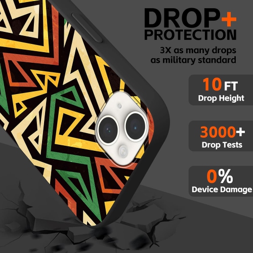 Designed for 15 Plus Case,African Geometric Phone Case for Girl Women Men Soft TPU Shockproof Protective Phone