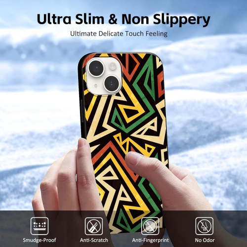 Designed for 15 Plus Case,African Geometric Phone Case for Girl Women Men Soft TPU Shockproof Protective Phone