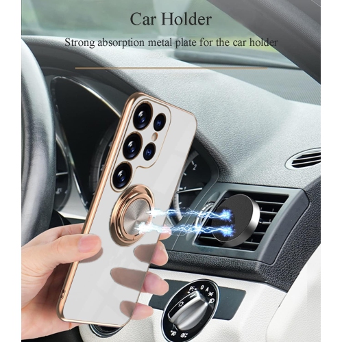 Compatible with Samsung S23 Ultra Case with Ring Holder Magnetic Soft TPU Silicone Phone Case Samsung Galaxy S23 Ultra