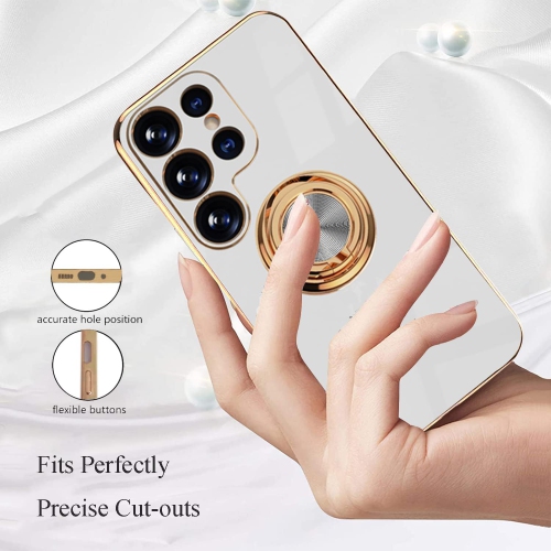 Compatible with Samsung S23 Ultra Case with Ring Holder Magnetic Soft TPU Silicone Phone Case Samsung Galaxy S23 Ultra
