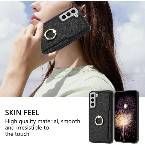 Étui pour téléphone Galaxy S21 plus S21+ 5G de Samsung avec protecteur d'écran en verre trempé et carte à anneau mince