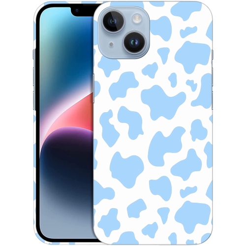 - iPhone 14 Case, iPhone 14 Hard Case [6.1"] - Cow Skin Blue Pattern Design Printed Slim Plastic Hard Snap