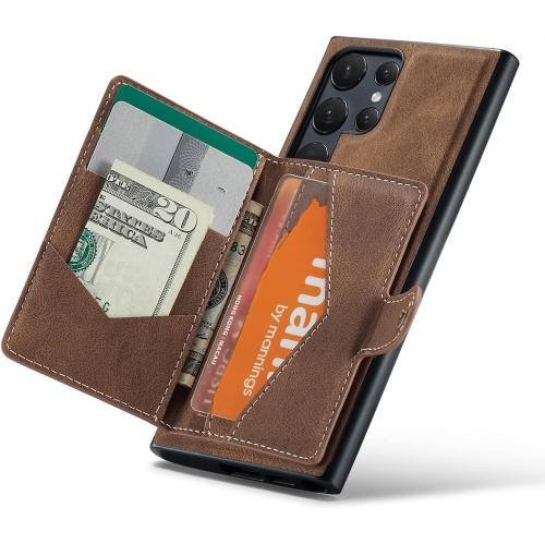 UNKNOWN  Hxy Case for Samsung Galaxy S23 Ultra 5G, Detachable Magnetic Wallet Card Cash Slot Case Cover Support Wireless