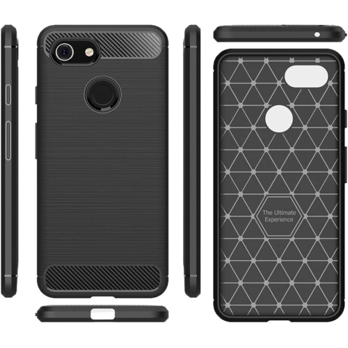 [Fibre de carbone] Étui pour Pixel 3 de Google, durable [absorption des chocs] Étui mince en TPUR mat léger (bleu marine