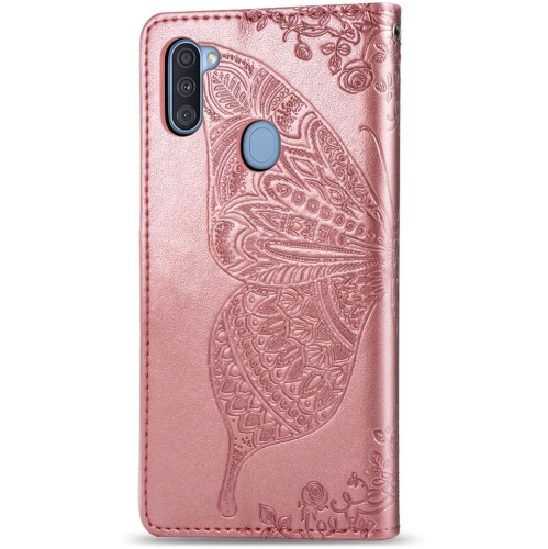 Samsung Galaxy A20 Case Bling Diamond Butterfly Embossed Wallet Flip PU Leather Magnetic Card Slots