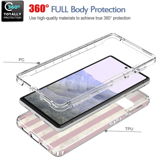 Étui de téléphone pour Pixel 6 Pro, étui pour Pixel 6 XL G8VOU, joli étui protecteur intégral à motif de drapeau transparent