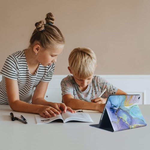 Case for ipad 9th Generation, ipad 10.2 inch Case, ipad 8th / 7th Generation Cover Blue Purple Marble Pattern,