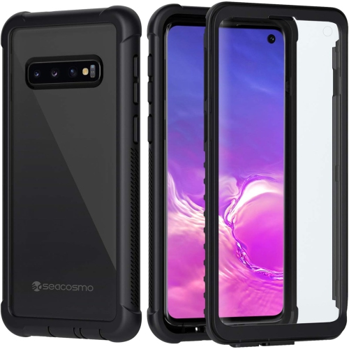 Samsung S10 Case, [Built-in Screen Protector] Shockproof S10 Phone Case Clear Bumper Protective Cover