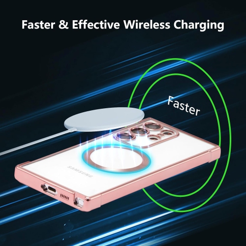 Magnetic Case for Samsung Galaxy S22 Ultra Clear Case Cover [Compatible with Magsafe & Military Grade Drop