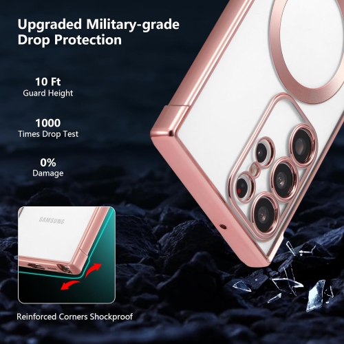 Magnetic Case for Samsung Galaxy S22 Ultra Clear Case Cover [Compatible with Magsafe & Military Grade Drop