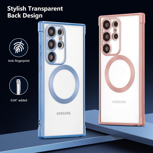 Magnetic Case for Samsung Galaxy S22 Ultra Clear Case Cover [Compatible with Magsafe & Military Grade Drop