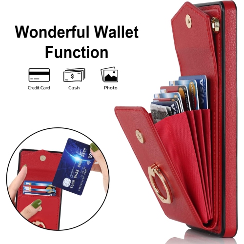 Phone Case for Samsung Galaxy A71 5G Wallet Cover with Tempered Glass Screen Protector and RFID Blocking Ring