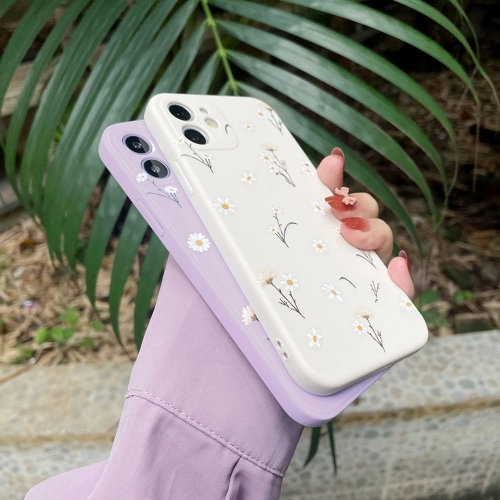 Compatible with iPhone 14 Pro Case,Cute Daisy Flower Pattern Design Silicone Vintage Floral for Women Girls Soft