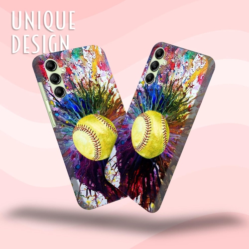 - Étui Samsung Galaxy A14 5G, Samsung A14 4G - Vintage Color Softball Design Imprimé cute Plastic Hard