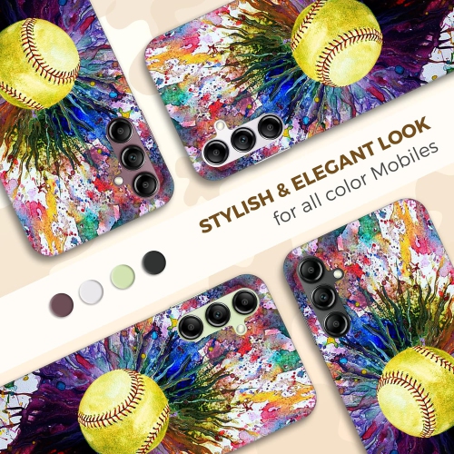 - Étui Samsung Galaxy A14 5G, Samsung A14 4G - Vintage Color Softball Design Imprimé cute Plastic Hard
