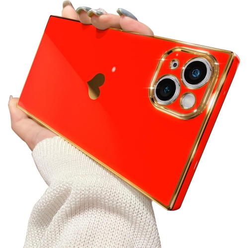 UNKNOWN  Square Iphone 14 Plus Case, Cute Full Camera Lens Protection & Electroplate Reinforced Corners Shockproof Edge