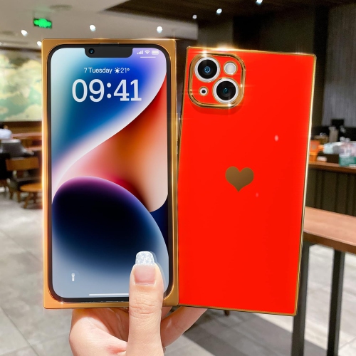 Square iPhone 14 Plus Case, Cute Full Camera Lens Protection & Electroplate Reinforced Corners Shockproof Edge