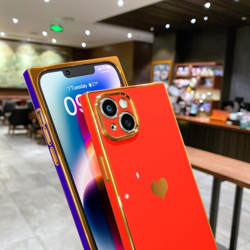 Square iPhone 14 Plus Case, Cute Full Camera Lens Protection & Electroplate Reinforced Corners Shockproof Edge