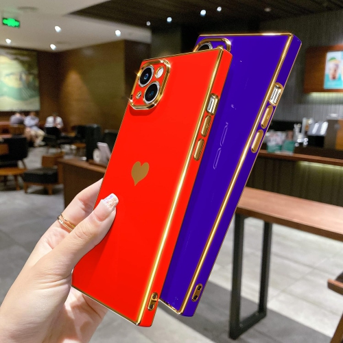 Square iPhone 14 Plus Case, Cute Full Camera Lens Protection & Electroplate Reinforced Corners Shockproof Edge