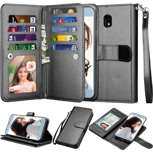 Wallet Case for Galaxy J3 2018/Eclipse 2/J3 Orbit/J3 Achieve/Express Prim 3/Amp Prim 3/J3 Aura/Sol 3/J3 V 3rd/J3