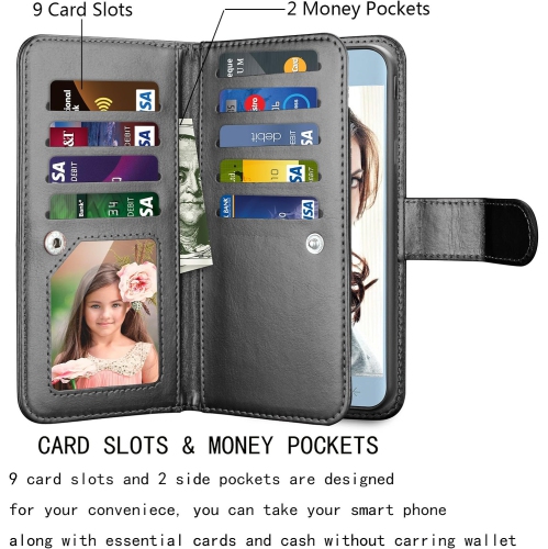 Wallet Case for Galaxy J3 2018/Eclipse 2/J3 Orbit/J3 Achieve/Express Prim 3/Amp Prim 3/J3 Aura/Sol 3/J3 V 3rd/J3