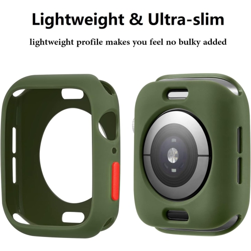 Protecteur antichoc en TPUR ultra mince pour Apple Watch Series 9/8/7, 41&nbsp;mm vert olive