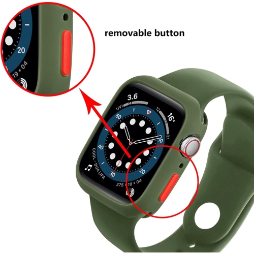 Protecteur antichoc en TPUR ultra mince pour Apple Watch Series 9/8/7, 41&nbsp;mm vert olive