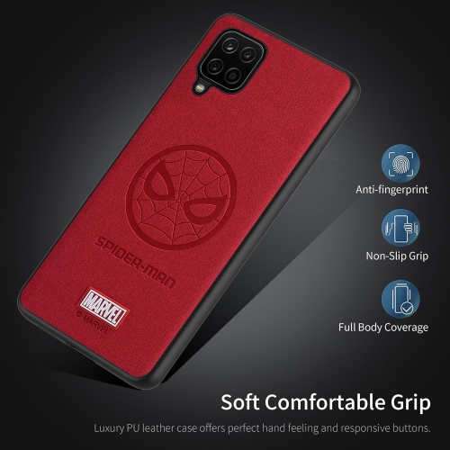 Case for Galaxy A12 5G & M12 & F12, with Superhero Character Samsung A12 Leather Case, SPIDER-RED
