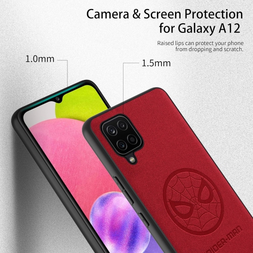 Case for Galaxy A12 5G & M12 & F12, with Superhero Character Samsung A12 Leather Case, SPIDER-RED