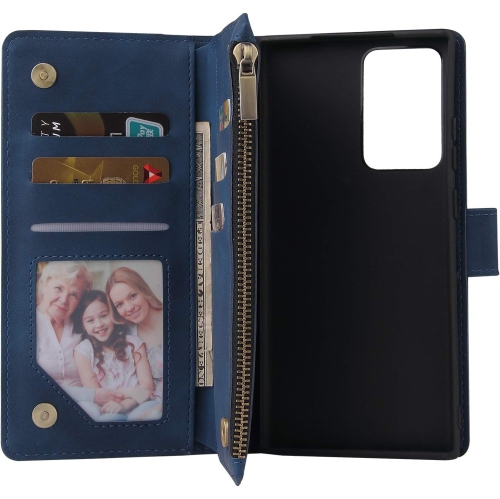 Compatible avec l'étui portefeuille Glaxay Note20 5G de Samsung pour Galaxy Note 20 avec protecteur d'écran et rabat en verre trempé