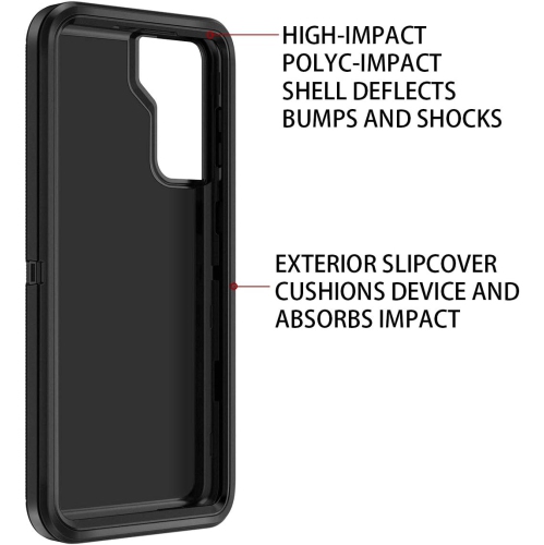 for Galaxy S21 5G Case Shockproof Dust/Drop Proof 3-Layer Full Body Protection [Without Screen Protector]