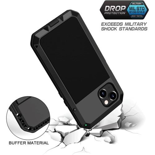 Étui iPhone 13, robuste, antichoc [Tough Armor] en métal avec protecteur d'écran intégré, boîtier complet 360