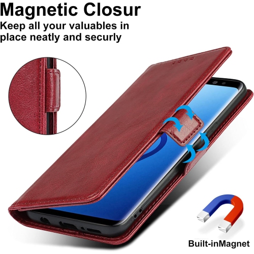 Samsung Galaxy S9 Wallet Case,[RFID Blocking] Premium Leather Credit Card Holder Magnetic Flip Kickstand Wallet