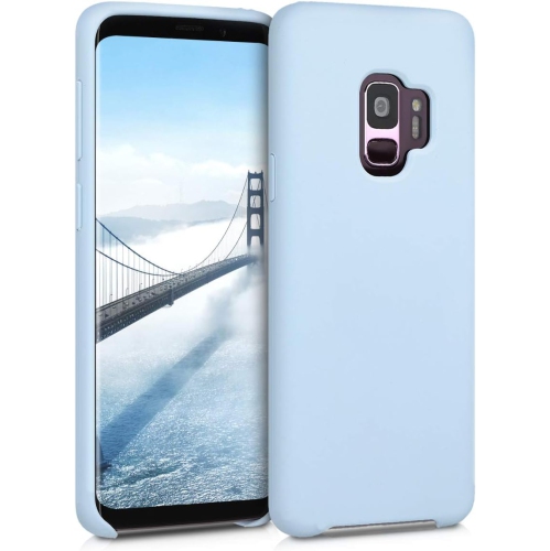 Étui compatible avec l'étui en silicone TPU pour Galaxy S9 de Samsung avec fini doux - Bleu pâle mat