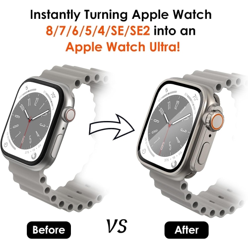 2 in 1 Waterproof Apple Watch Series 9 8 7 45mm Screen Protector Case【Looks Like Ultra Protector Case】, 2 Pack