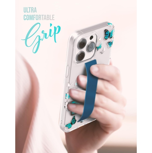 Finger Loop Case Designed for iPhone 14 PRO Case for Women with Hand Strap - Blue