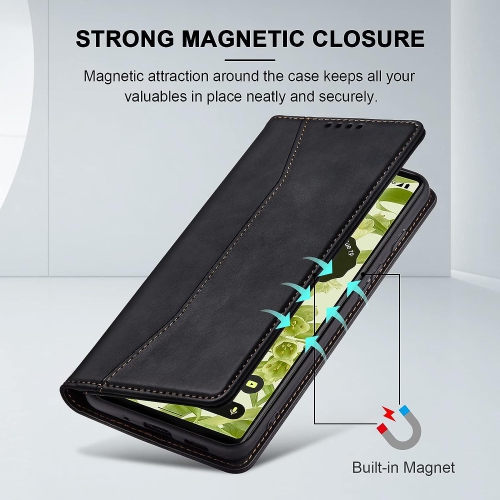 Flip Wallet Case for Google Pixel 6 5G,Leather Magnetic Folio Cover with Card Holder,Kickstand - TPU Shockproof