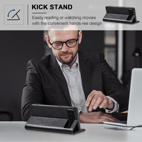 Flip Wallet Case for Google Pixel 6 5G,Leather Magnetic Folio Cover with Card Holder,Kickstand - TPU Shockproof