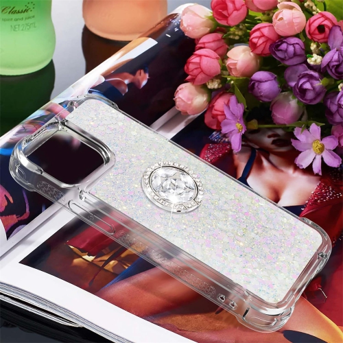 for Apple iPhone 15 Plus Luxury Glitter Case for Women Girls, Sparkle Flowing Clear Quicksand Soft TPU Liquid