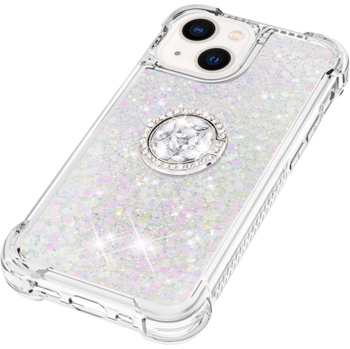 for Apple iPhone 15 Plus Luxury Glitter Case for Women Girls, Sparkle Flowing Clear Quicksand Soft TPU Liquid