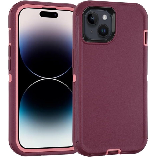 iPhone – Étui 15, 3 couches pour 15, étui antichoc robuste et résistant aux chutes avec cadre avant rigide,