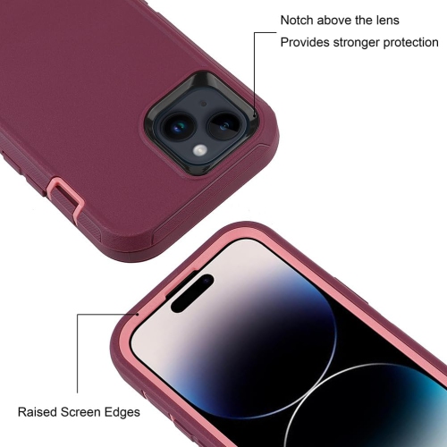 iPhone – Étui 15, 3 couches pour 15, étui antichoc robuste et résistant aux chutes avec cadre avant rigide,