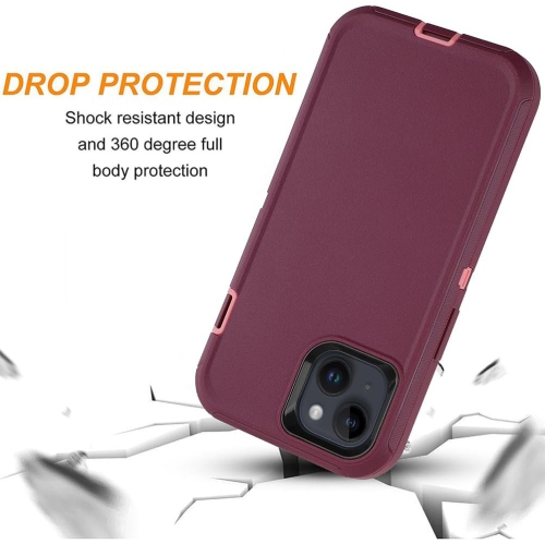 iPhone – Étui 15, 3 couches pour 15, étui antichoc robuste et résistant aux chutes avec cadre avant rigide,