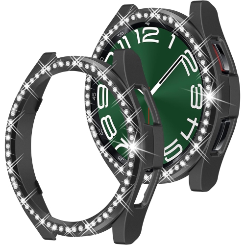 2 in 1 Watch Protective Case for Samsung Galaxy Watch 6 Classic 43mm, PC Durable Bumper Cover, Glitter Rhinestone Bezel