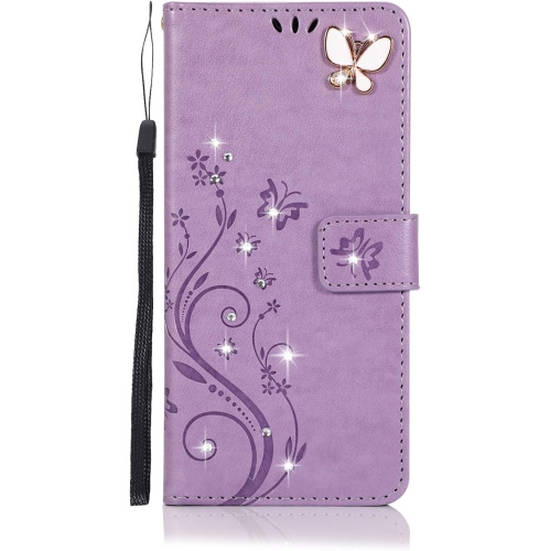 Étui portefeuille en cuir pu magnétique Bling Diamonds de Samsung pour Galaxy A51 avec fentes pour cartes