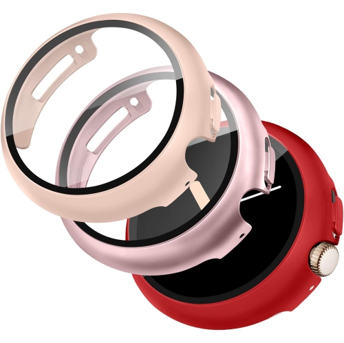 Paquet de 3 étuis pour Pixel Watch de Google, pare-chocs résistant aux rayures avec protecteur d'écran en verre trempé