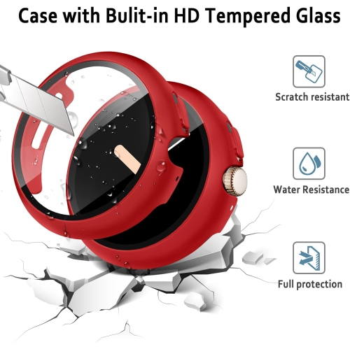 Paquet de 3 étuis pour Pixel Watch de Google, pare-chocs résistant aux rayures avec protecteur d'écran en verre trempé