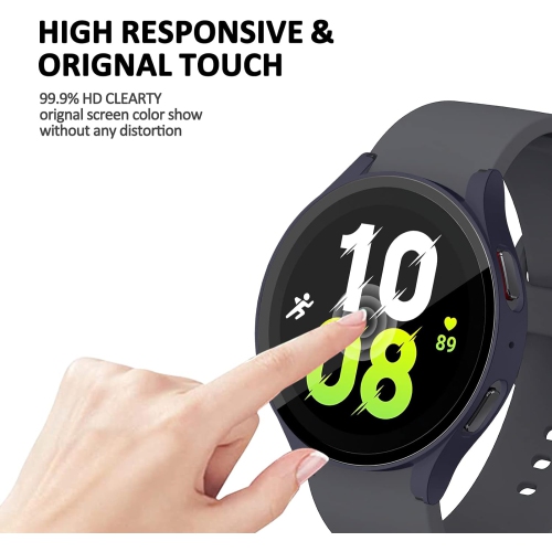 2 Pack Compatible for Samsung Galaxy Watch 5 40mm Case for Samsung Galaxy Watch 4 40mm Case, Hard PC Bumper Watch Case